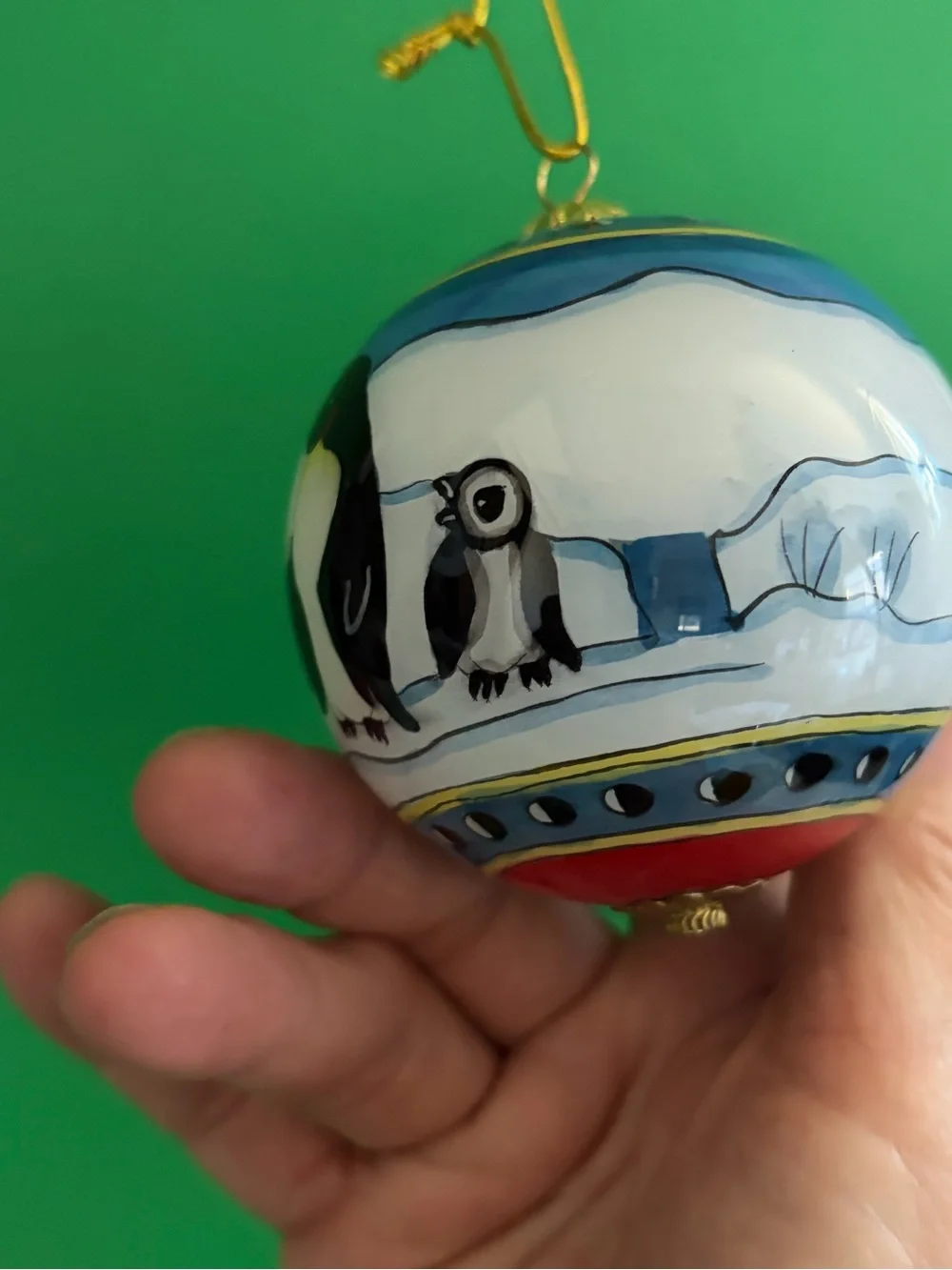 Pier 1 Li Bien Hand-Painted Holiday Ornament Set 4